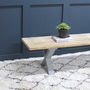 King's Cross Reclaimed Wood Bench With X Frame, thumbnail 3 of 6