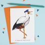 'A Special Delivery' Stork In A Postman's Cap Card, thumbnail 1 of 3