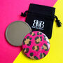 Wild Cat Leopard Print Pink Handbag Mirror And Pouch, thumbnail 3 of 10