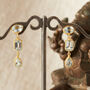 Blue Topaz 18 K Gold And Silver Drop Earrings, thumbnail 5 of 12