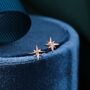 Tiny Starburst Stud Earrings In Sterling Silver, thumbnail 5 of 12