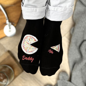 Personalised Daddy And Me Pizza Socks, 2 of 6