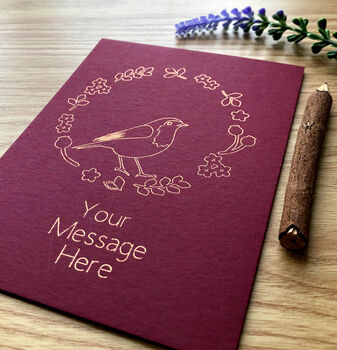 Personalised Robin Bird Nest Gold Foil Card, 10 of 12