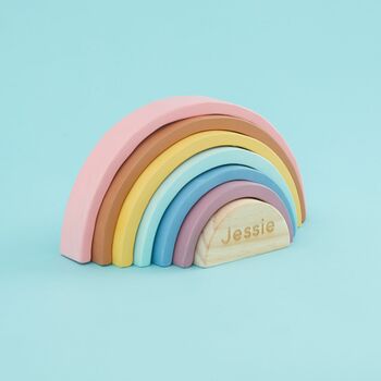 stacker personalised rainbow wooden notonthehighstreet