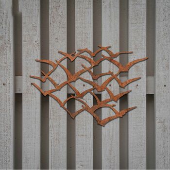 Metal Rusti Cranes Wall Art Metal Bird Decoration, 7 of 10