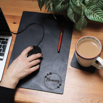 Recycled Vintage Leather Personalised Mouse Pad, 10 of 12