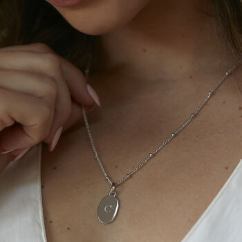 Oval Personalised Necklace In Silver Or Gold Vermeil, 2 of 5