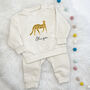 Leopard Personalised Baby Jogger And Sweatshirt Set, thumbnail 1 of 4