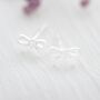 Sterling Silver Mini Bow Personalised Stud Earrings, thumbnail 3 of 5