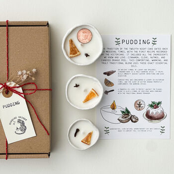 Pudding Christmas Pinch Pot Aromatherapy Candle Gift Box, 3 of 3