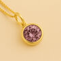 Personalised Gold Plated Sterling Silver June Alexandrite Birthstone Necklace, thumbnail 1 of 8