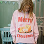 Merry Cheesemas Women's Christmas Jumper, thumbnail 1 of 4