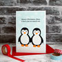 'Penguins' Personalised Couples Christmas Card, thumbnail 3 of 3