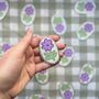 Holographic Glitter Purple Flower Sticker, thumbnail 4 of 8