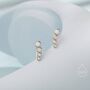 Sterling Silver White Opal Cluster Crawler Earrings, thumbnail 1 of 9