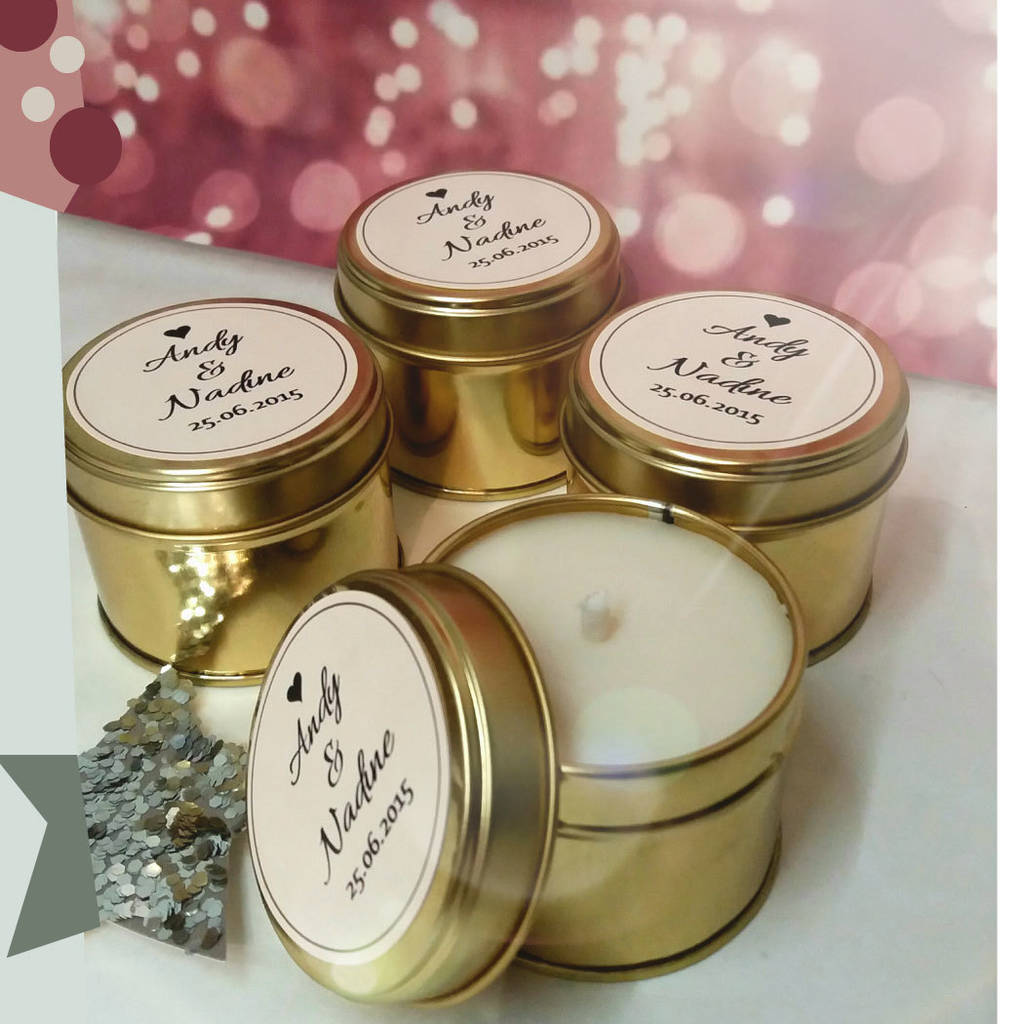 Personalised Wedding Favour Candles In A Can, 1 of 7