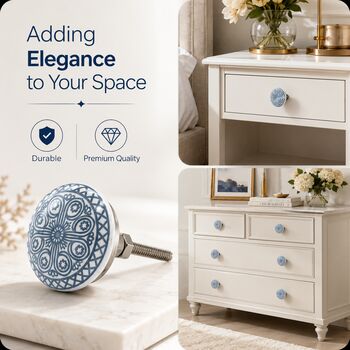 Royal Delft Medallion Round Drawer Knob, 4 of 9