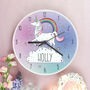 Personalised Unicorn Wooden Clock, thumbnail 1 of 2