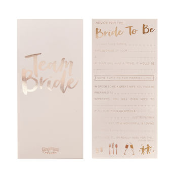 Pink And Rose Gold Advice For The Bride To Be Cards, 2 of 3