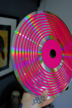 Circle Pattern Upcycled 12' Laser Disc Decor, 6 of 7