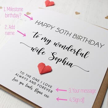 Personalised Birthday Card For Wife, 2 of 5