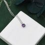 Sterling Silver Amethyst Purple Cz Pendant Necklace, thumbnail 5 of 11