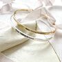 Keep Moving Forward Slim Brass Bangle, Encouragement Gift For Her, thumbnail 1 of 12