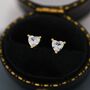 Sterling Silver Tiny Cz Heart Stud Earrings, thumbnail 1 of 12