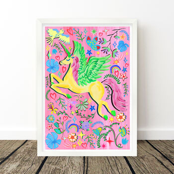 Pink Unicorn Name Print Set, 10 of 12