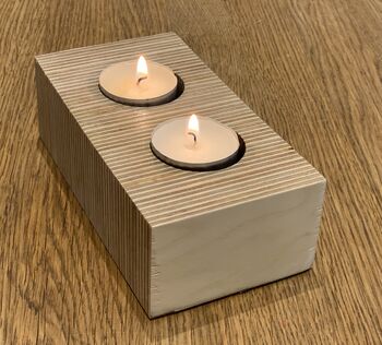 Birchwood Ply Rectangular Tealight Holder, 3 of 12