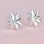Sterling Silver Starburst Stud Earrings, thumbnail 3 of 8