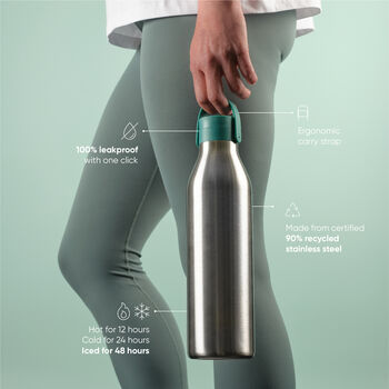 Circular And Co 1 L Stainless Steel Water Bottle Aquamarine Green, 5 of 6