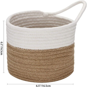Hanging Cotton Rope Baskets Small Woven Storage Basket, 4 of 8