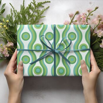 Vibrant Swirls And Circles Gift Wrapping Paper, 4 of 6