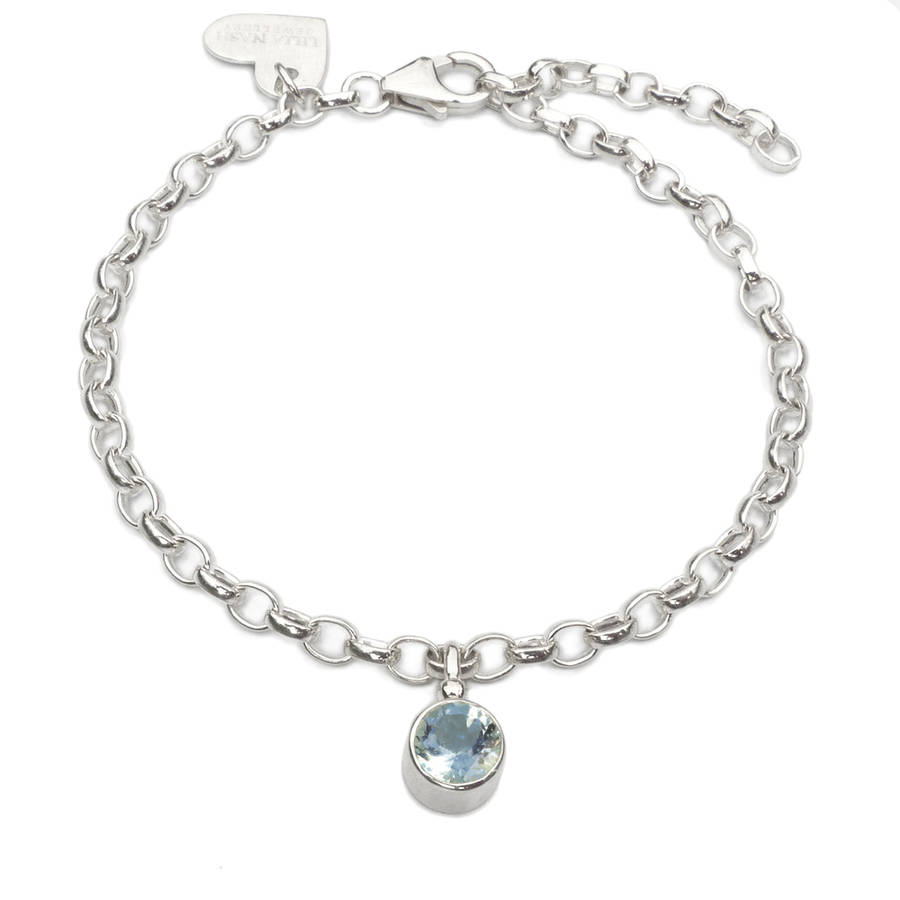 aquamarine bracelet march birthstone by lilia nash jewellery ...