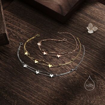 Double Layer Heart Bracelet In Sterling Silver, 2 of 11