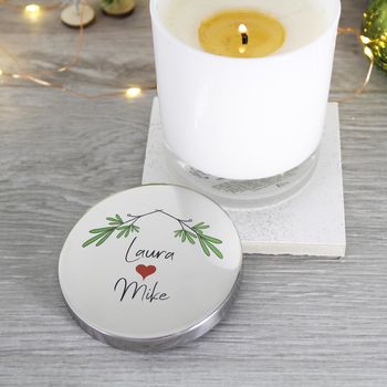 Couple Mistletoe Christmas Scented Candle With Lid, 6 of 9