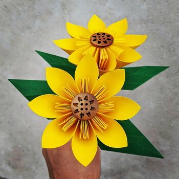 Origami Paper Sunflower With Leaves, 10 of 10