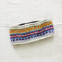 Fair Trade Fair Isle Earwarmer Headband Lined Eco Wool, thumbnail 5 of 10