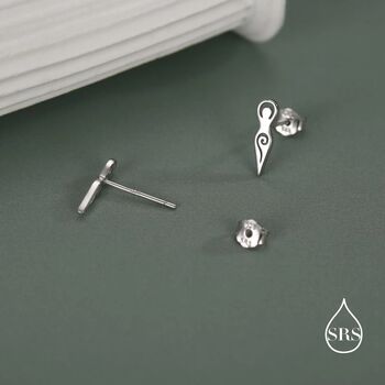 Mother Earth / Neolithic Goddess / Fertility Goddess Stud Earrings In Sterling Silver, 5 of 12