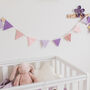 Lilac And Pink Sparkle Bunting For Girl's Bedroom, thumbnail 1 of 6