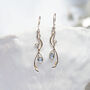 Molten Sterling Silver Pearl And Topaz Drop Earrings, thumbnail 1 of 8