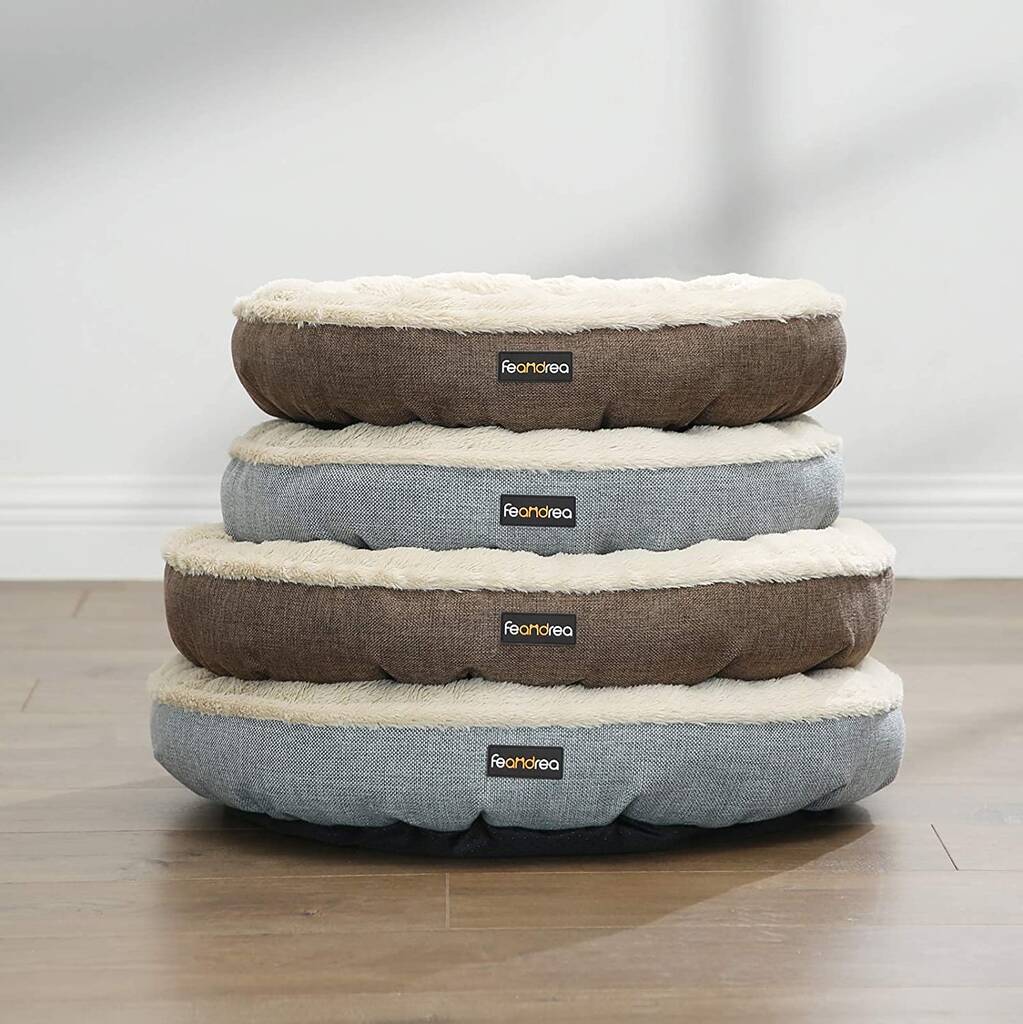 55cm Grey Dog Cat Round Washable Cushion Sofa Bed By Momentum