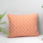 Alta Feather Cushion, Geometric Bright Orange Design, thumbnail 2 of 2