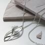 Sterling Silver Calla Lily Ellipse Necklace, thumbnail 4 of 6