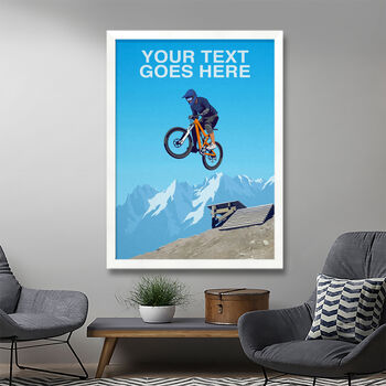 Personalised Mountain Bike Jumping Poster, 3 of 7