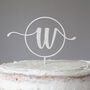 Personalised Cursive Initial Wooden Cake Topper, thumbnail 3 of 4