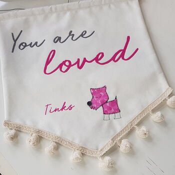 Personalised 'You Are Loved' Embroidered Wall Hanging, 4 of 6