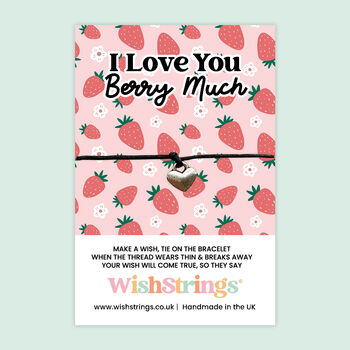 I Love You Berry Much, Wish Bracelet And Pocket Hug Gift Set, 4 of 5
