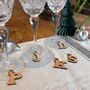 Alphabet Five Christmas Party Wine Glass Charms, thumbnail 6 of 9